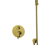 Ensemble de douche circulaire doré