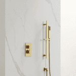 Ensemble de douche thermostatique doré