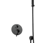 Ensemble de douche circulaire noir mat