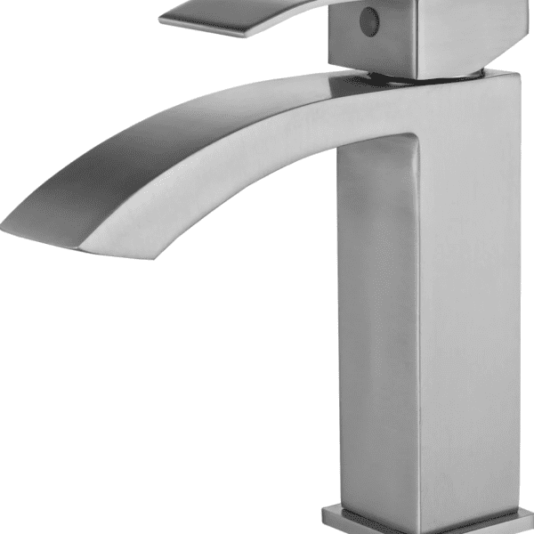 Matte Silver Single Handle Curved Faucet