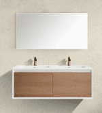 Meubles-lavabos suspendus cadre blanc – Image 2