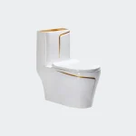 JN T2258 White & Gold One Piece Toilet – Image 2