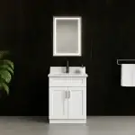 24" Solid Wood Vanity – Two Doors – Image 3