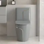 Toilette monobloc T2260 gris et or. – Image 3