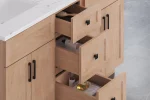 Double sink vanity unit in solid wood, 60" / 72" - Image 3