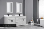 Double sink vanity unit in solid wood, 60" / 72" - Image 4