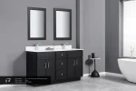 Double sink vanity unit in solid wood, 60" / 72"