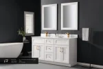 Double sink vanity unit in solid wood, 60" / 72" - Image 5