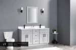 Double sink vanity unit in solid wood, 60" / 72" - Image 6